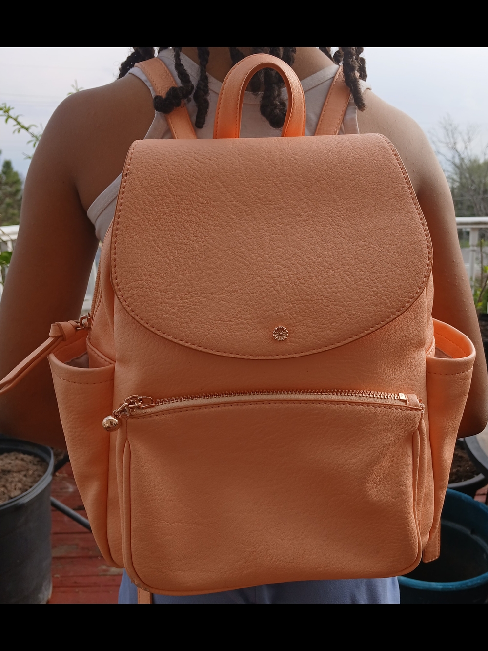LC Lauren Conrad Peach Faux Leather Mini Backpack - Picture 2 of 16